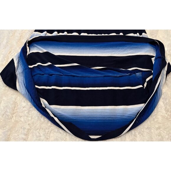 Merona Mini Sundress Blue Stripes w/Stretch Waist Rayon Blend Junior's Size M - Picture 11 of 14